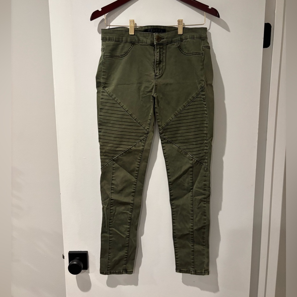 Tinsel Army Green Stretch Denim Pants